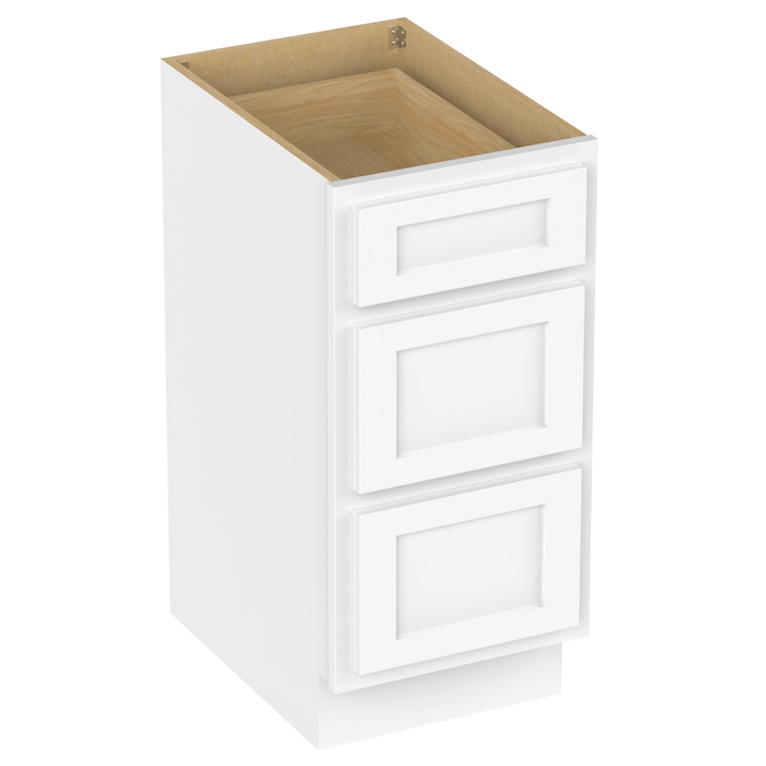 15" Single Bathroom Vanity Base Cabinet, Solid Wood Perfect Entryway Side Storage Cabinet Organizer with 3 Soft - Closing Drawers - HomeBeyond