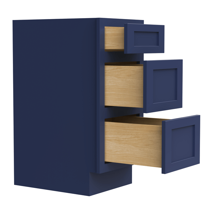 15" Single Bathroom Vanity Base Cabinet, Solid Wood Perfect Entryway Side Storage Cabinet Organizer with 3 Soft - Closing Drawers - HomeBeyond