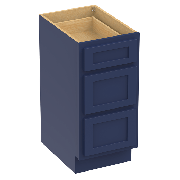 15" Single Bathroom Vanity Base Cabinet, Solid Wood Perfect Entryway Side Storage Cabinet Organizer with 3 Soft - Closing Drawers - HomeBeyond