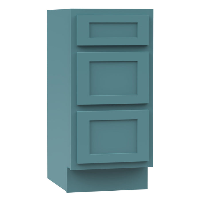 15" Single Bathroom Vanity Base Cabinet, Solid Wood Perfect Entryway Side Storage Cabinet Organizer with 3 Soft - Closing Drawers - HomeBeyond