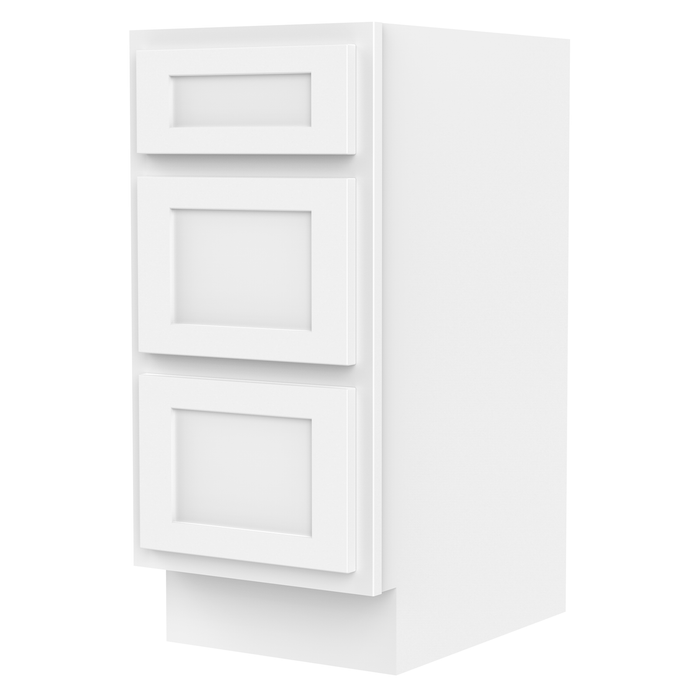 15" Single Bathroom Vanity Base Cabinet, Solid Wood Perfect Entryway Side Storage Cabinet Organizer with 3 Soft - Closing Drawers - HomeBeyond