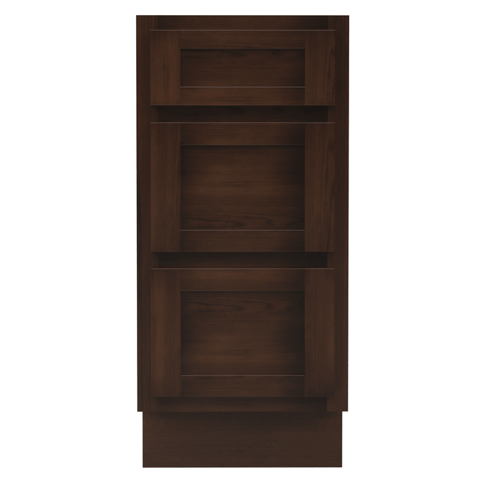 15" Single Bathroom Vanity Base Cabinet, Solid Wood Perfect Entryway Side Storage Cabinet Organizer with 3 Soft - Closing Drawers - HomeBeyond