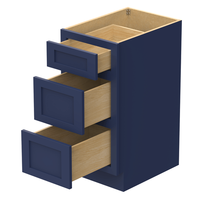 15" Single Bathroom Vanity Base Cabinet, Solid Wood Perfect Entryway Side Storage Cabinet Organizer with 3 Soft - Closing Drawers - HomeBeyond