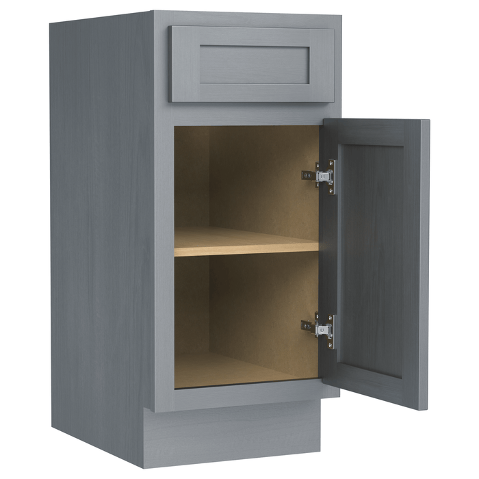 15" Single Right Offset Vanity Base Cabinet, Solid Wood Perfect Small Bathroom Side Storage Cabinet - HomeBeyond