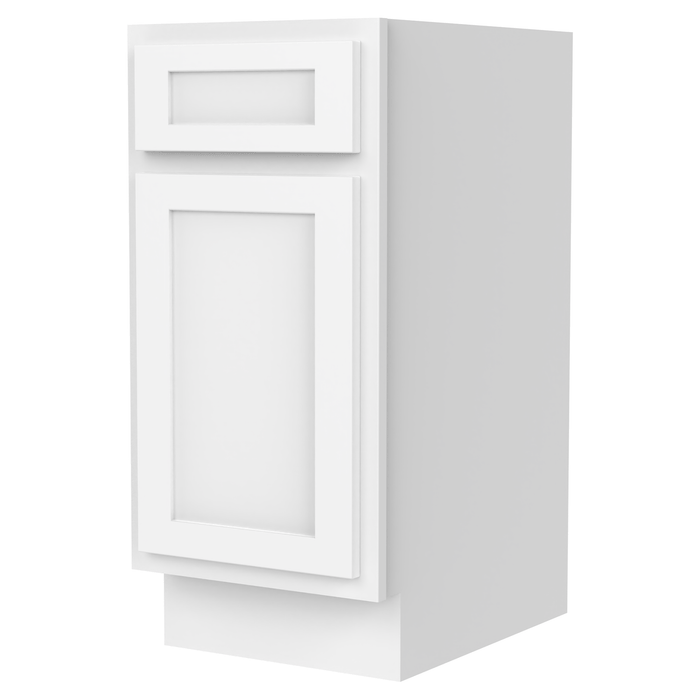 15" Single Right Offset Vanity Base Cabinet, Solid Wood Perfect Small Bathroom Side Storage Cabinet - HomeBeyond
