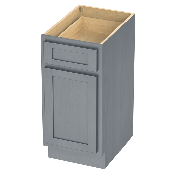 15" Single Right Offset Vanity Base Cabinet, Solid Wood Perfect Small Bathroom Side Storage Cabinet - HomeBeyond