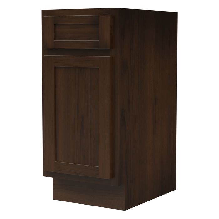 15" Single Right Offset Vanity Base Cabinet, Solid Wood Perfect Small Bathroom Side Storage Cabinet - HomeBeyond