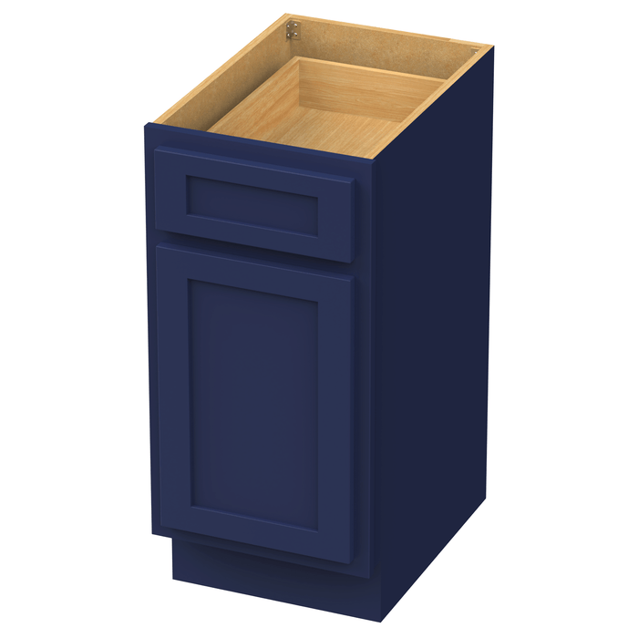 15" Single Right Offset Vanity Base Cabinet, Solid Wood Perfect Small Bathroom Side Storage Cabinet - HomeBeyond