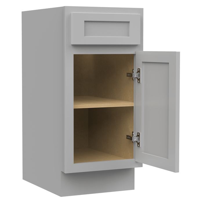 15" Single Right Offset Vanity Base Cabinet, Solid Wood Perfect Small Bathroom Side Storage Cabinet - HomeBeyond