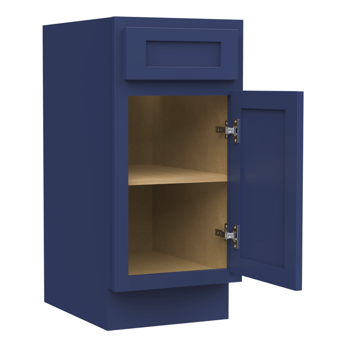 15" Single Right Offset Vanity Base Cabinet, Solid Wood Perfect Small Bathroom Side Storage Cabinet - HomeBeyond