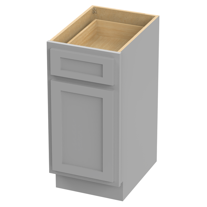 15" Single Right Offset Vanity Base Cabinet, Solid Wood Perfect Small Bathroom Side Storage Cabinet - HomeBeyond