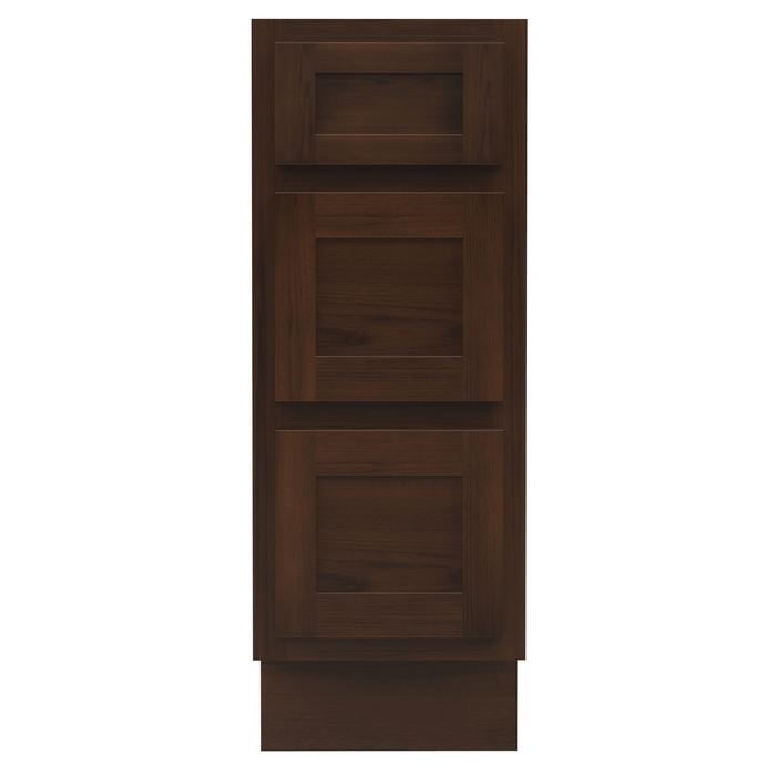 12" Single Bathroom Vanity Base Cabinet, Solid Wood Perfect Small Entryway Side Storage Cabinet with 3 Soft-Closing Drawers