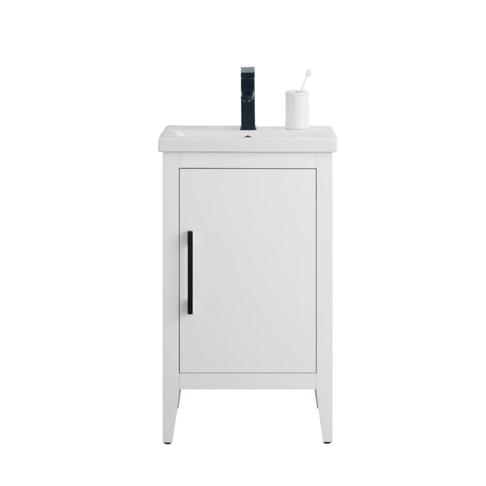 20" Single Sink Bathroom Vanity Cabinet with Ceramic Top - HomeBeyond