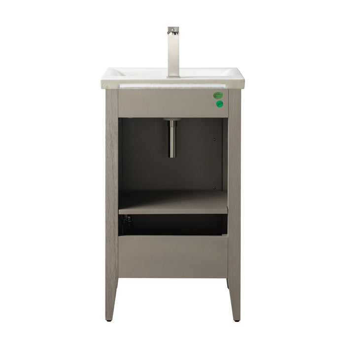 20" Single Sink Bathroom Vanity Cabinet with Ceramic Top - HomeBeyond