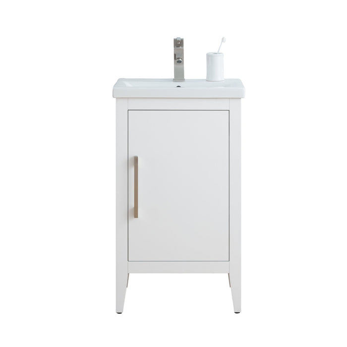20" Single Sink Bathroom Vanity Cabinet with Ceramic Top - HomeBeyond
