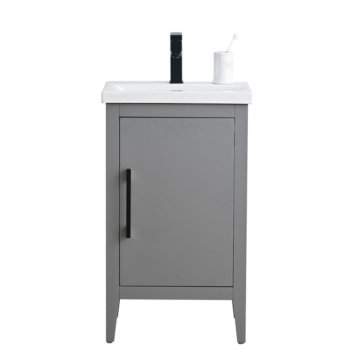 20" Single Sink Bathroom Vanity Cabinet with Ceramic Top - HomeBeyond
