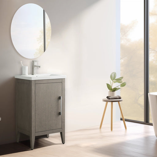 20" Single Sink Bathroom Vanity Cabinet with Ceramic Top - HomeBeyond