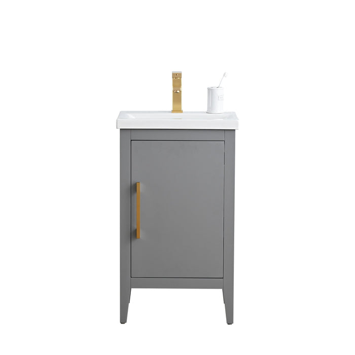 20" Single Sink Bathroom Vanity Cabinet with Ceramic Top - HomeBeyond