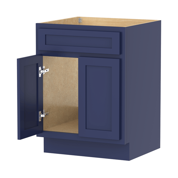 24" Bathroom Vanity Cabinet, Solid Wood Bathroom Sink Cabinet Organizer with Double Shutter Door - HomeBeyond