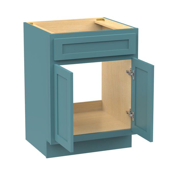 24" Bathroom Vanity Cabinet, Solid Wood Bathroom Sink Cabinet Organizer with Double Shutter Door - HomeBeyond