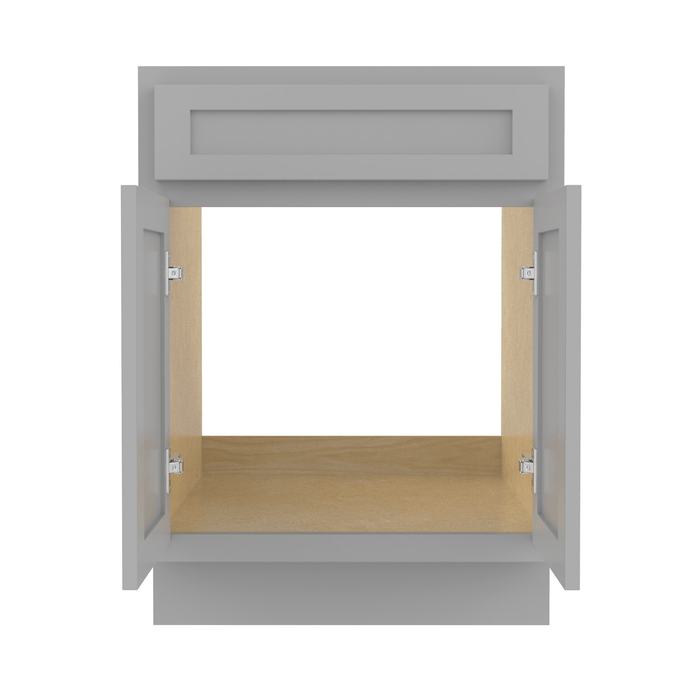 24" Bathroom Vanity Cabinet, Solid Wood Bathroom Sink Cabinet Organizer with Double Shutter Door - HomeBeyond