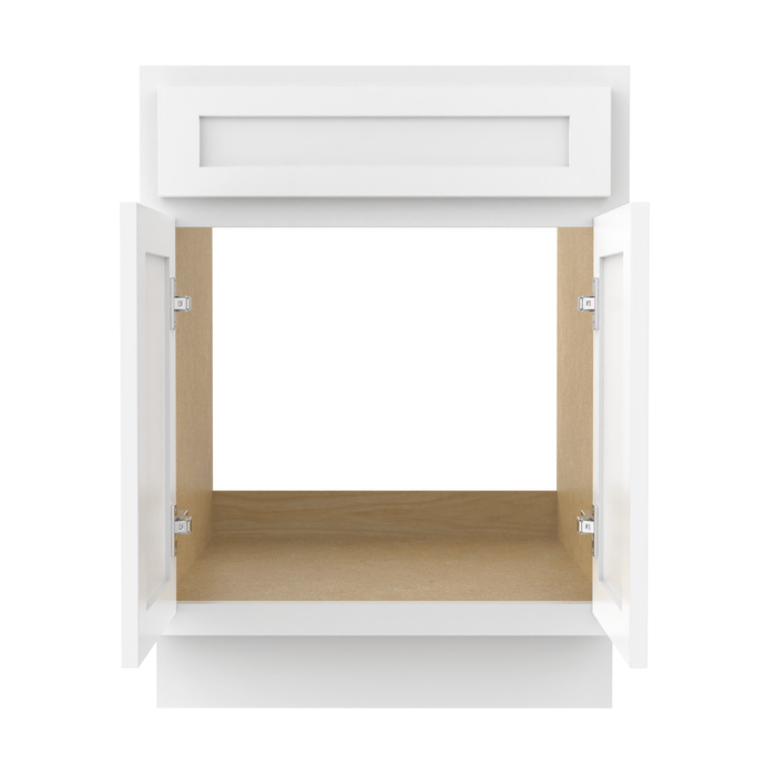 24" Bathroom Vanity Cabinet, Solid Wood Bathroom Sink Cabinet Organizer with Double Shutter Door - HomeBeyond