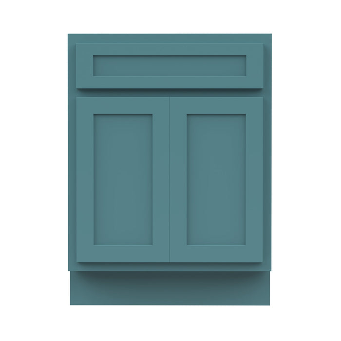 24" Bathroom Vanity Cabinet, Solid Wood Bathroom Sink Cabinet Organizer with Double Shutter Door - HomeBeyond