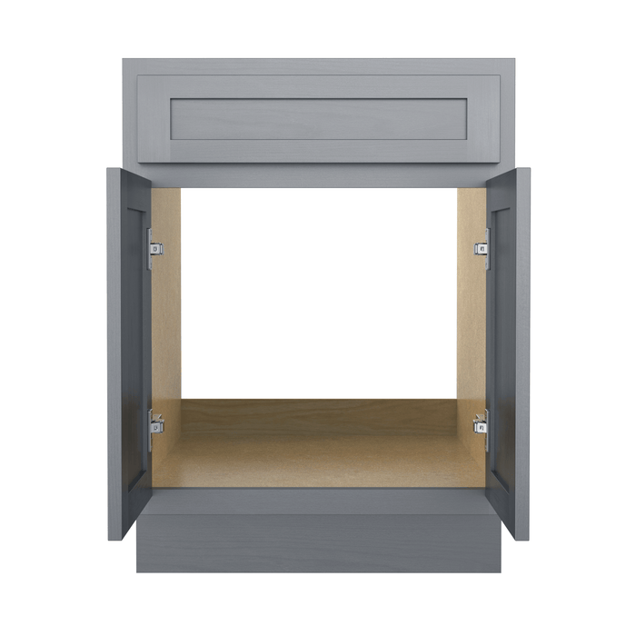 24" Bathroom Vanity Cabinet, Solid Wood Bathroom Sink Cabinet Organizer with Double Shutter Door - HomeBeyond