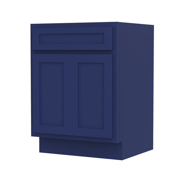 24" Bathroom Vanity Cabinet, Solid Wood Bathroom Sink Cabinet Organizer with Double Shutter Door - HomeBeyond