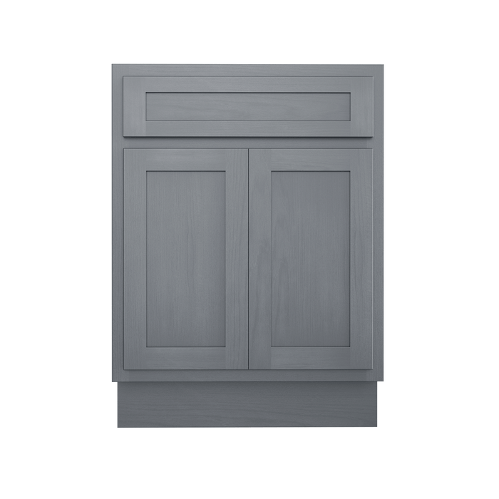 24" Bathroom Vanity Cabinet, Solid Wood Bathroom Sink Cabinet Organizer with Double Shutter Door - HomeBeyond