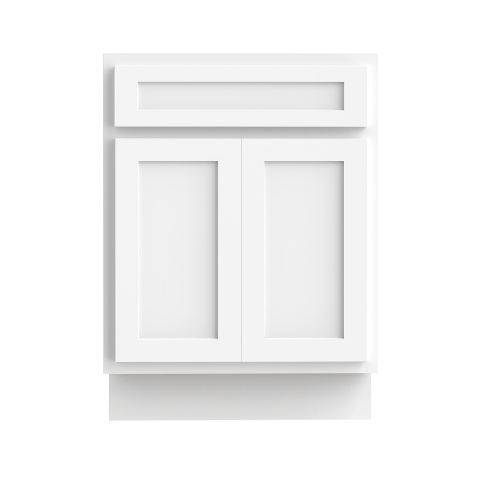 24" Bathroom Vanity Cabinet, Solid Wood Bathroom Sink Cabinet Organizer with Double Shutter Door - HomeBeyond