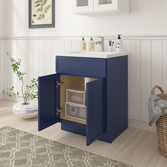 24" Birch Plywood Freestanding Single Base Storage Cabinet with Soft Close Door - HomeBeyond