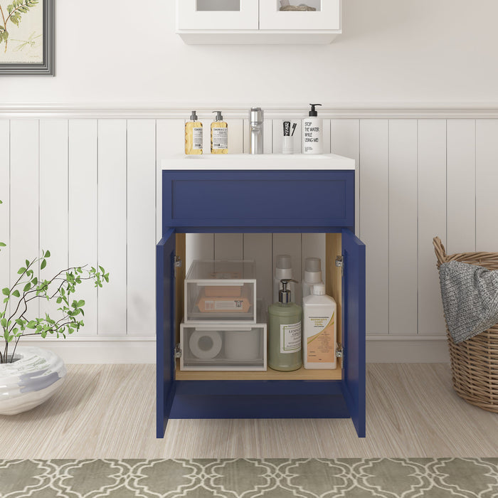 24" Birch Plywood Freestanding Single Base Storage Cabinet with Soft Close Door - HomeBeyond