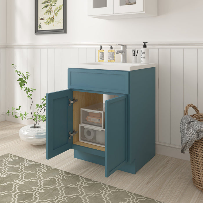 24" Birch Plywood Freestanding Single Base Storage Cabinet with Soft Close Door - HomeBeyond