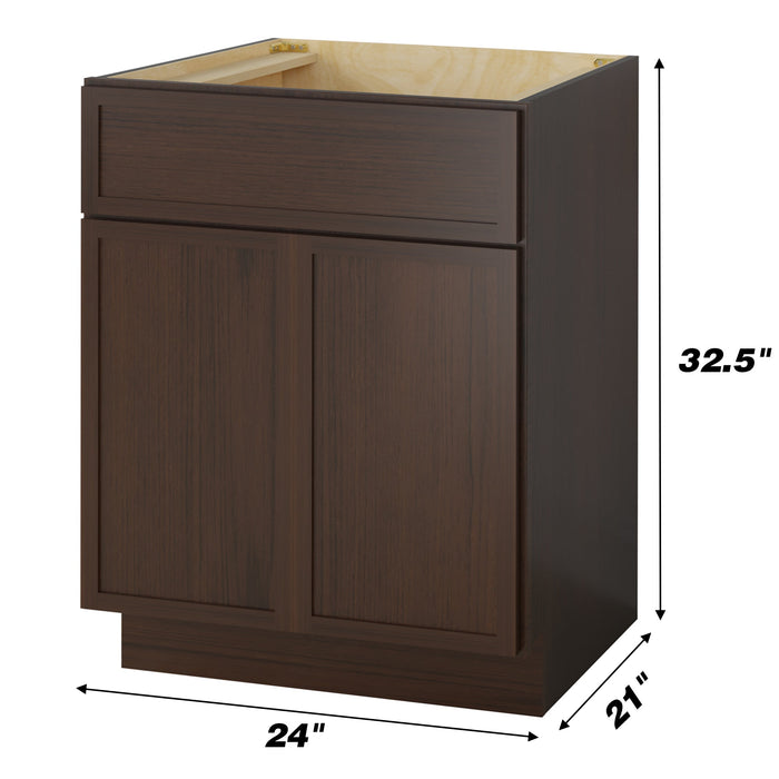 24" Birch Plywood Freestanding Single Base Storage Cabinet with Soft Close Door - HomeBeyond