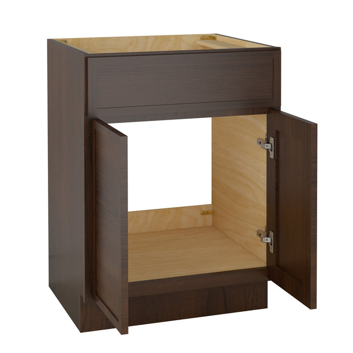 24" Birch Plywood Freestanding Single Base Storage Cabinet with Soft Close Door - HomeBeyond