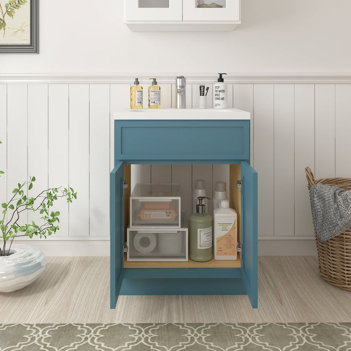 24" Birch Plywood Freestanding Single Base Storage Cabinet with Soft Close Door - HomeBeyond