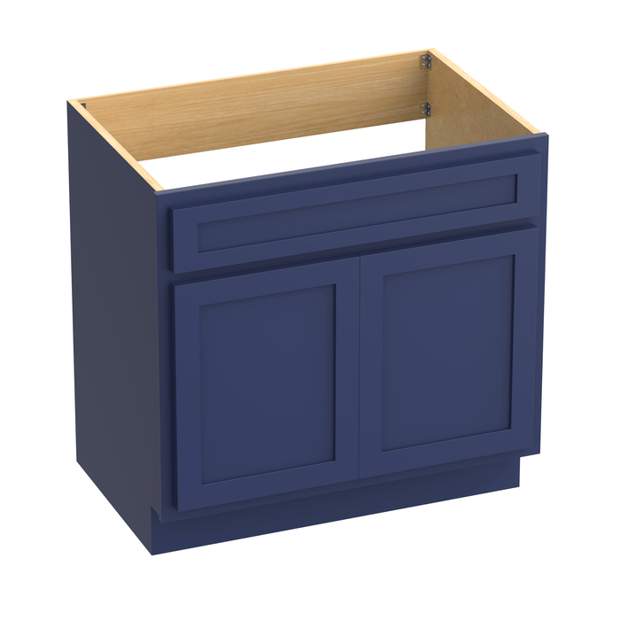 30" Bathroom Vanity Cabinet, Solid Wood Modern Bathroom Storage Floor Cabinet with Double Shutter Door - HomeBeyond