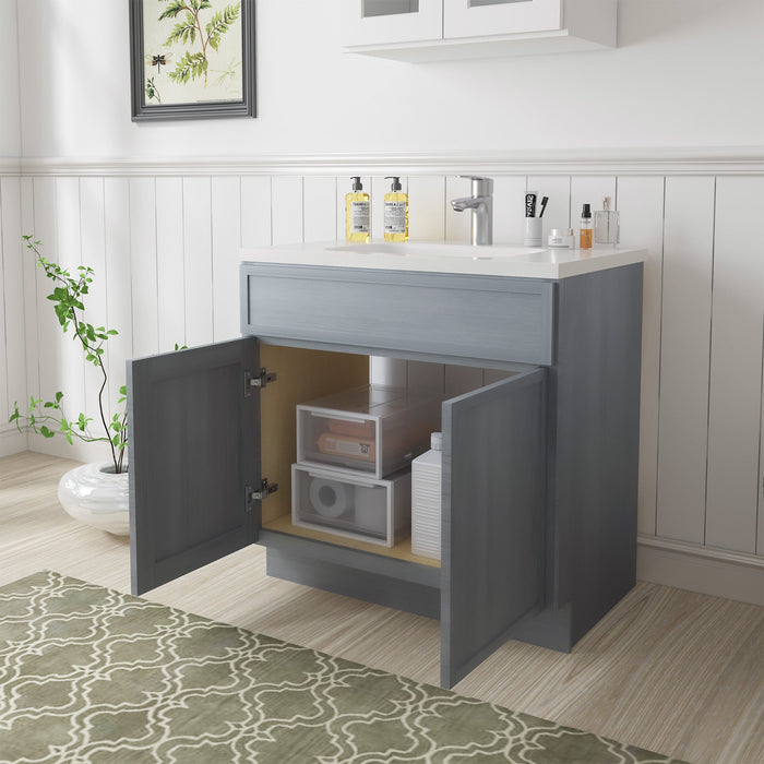 30" Birch Plywood Freestanding Single Base Storage Cabinet with Soft Close Door - HomeBeyond