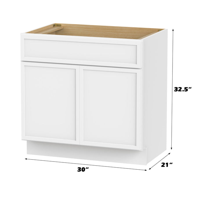 30" Birch Plywood Freestanding Single Base Storage Cabinet with Soft Close Door - HomeBeyond