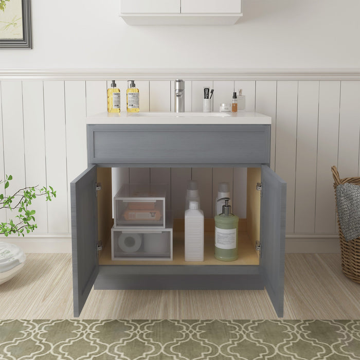 30" Birch Plywood Freestanding Single Base Storage Cabinet with Soft Close Door - HomeBeyond