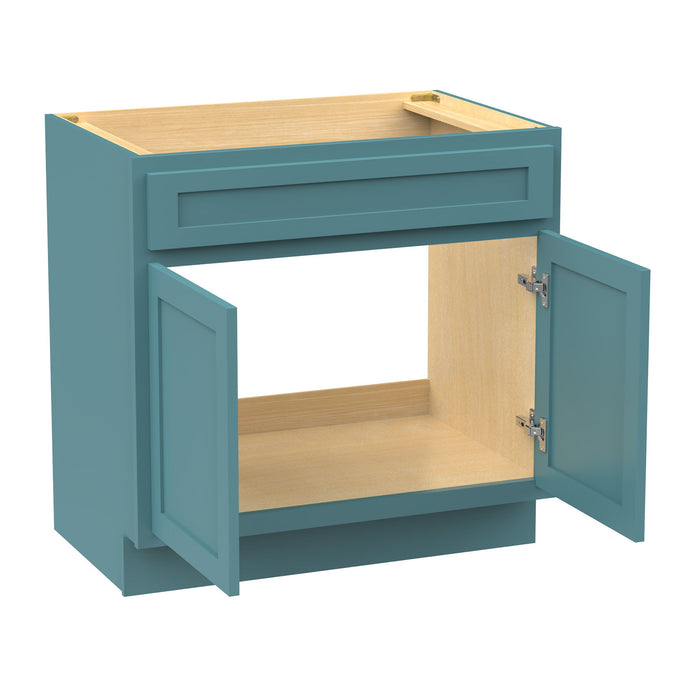 33" Bathroom Vanity Cabinet, Solid Wood Bathroom Sink Cabinet Organizer with Double Shutter Door - HomeBeyond