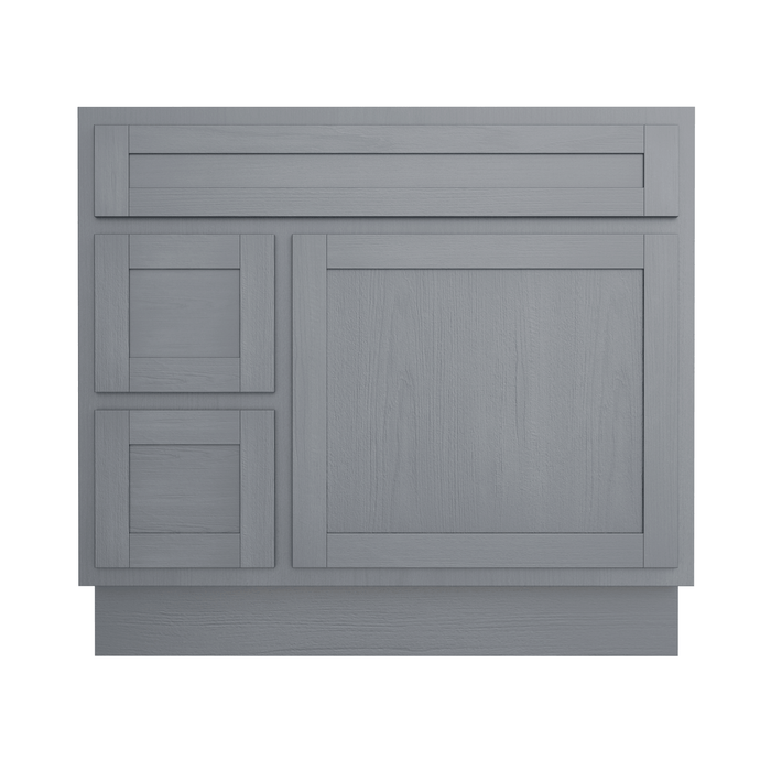 36" Bathroom Vanity Cabinet, Solid Wood Single Shutter Doors 2 - Extension Drawers Bathroom Sink Cabinet - HomeBeyond