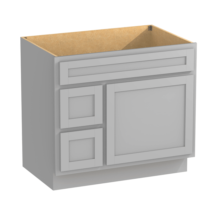 36" Bathroom Vanity Cabinet, Solid Wood Single Shutter Doors 2 - Extension Drawers Bathroom Sink Cabinet - HomeBeyond