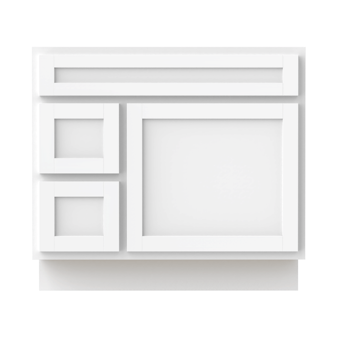 36" Bathroom Vanity Cabinet, Solid Wood Single Shutter Doors 2 - Extension Drawers Bathroom Sink Cabinet - HomeBeyond