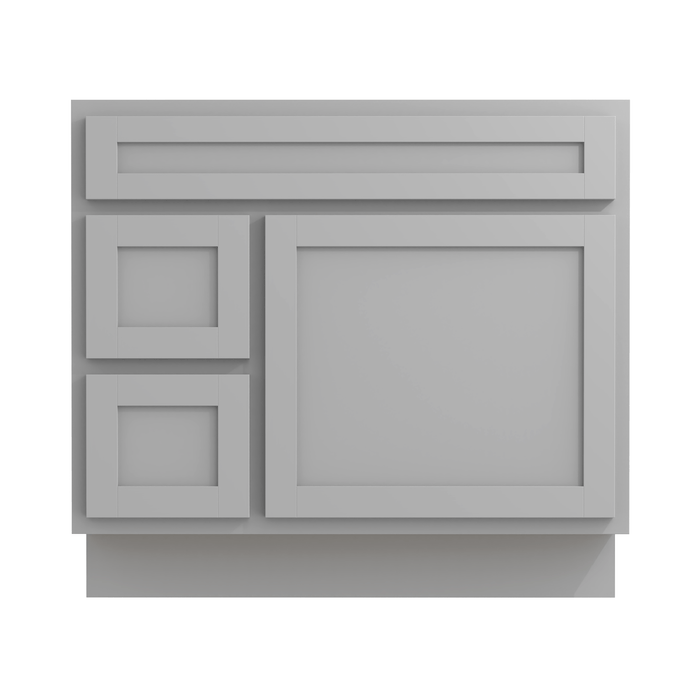 36" Bathroom Vanity Cabinet, Solid Wood Single Shutter Doors 2 - Extension Drawers Bathroom Sink Cabinet - HomeBeyond