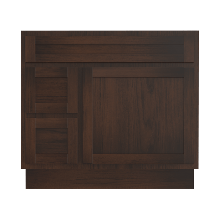 36" Bathroom Vanity Cabinet, Solid Wood Single Shutter Doors 2 - Extension Drawers Bathroom Sink Cabinet - HomeBeyond