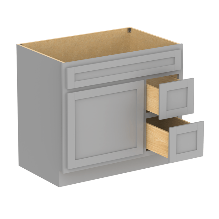 36" Bathroom Vanity Cabinet with Two Drawers, Solid Wood Single Shutter Door and 2 Extension Drawers Bathroom Floor Cabinet - HomeBeyond