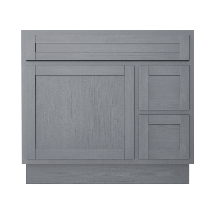 36" Bathroom Vanity Cabinet with Two Drawers, Solid Wood Single Shutter Door and 2 Extension Drawers Bathroom Floor Cabinet - HomeBeyond