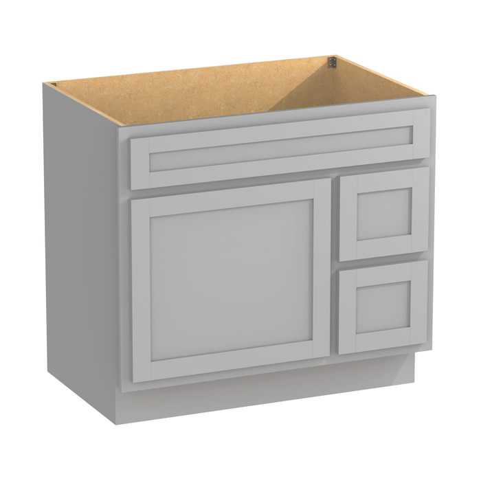 36" Bathroom Vanity Cabinet with Two Drawers, Solid Wood Single Shutter Door and 2 Extension Drawers Bathroom Floor Cabinet - HomeBeyond